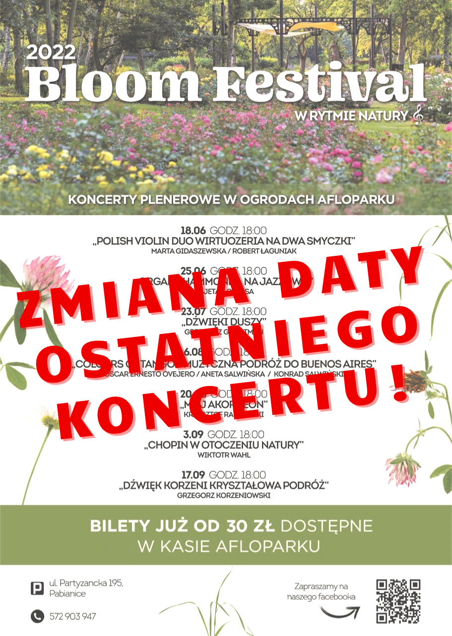 Bloom Festiwal – ważna zmiana organizacyjna!